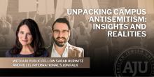 Discussions, November 20, 2024, 11/20/2024, Unpacking Campus Antisemitism: Insights and Realities (online)